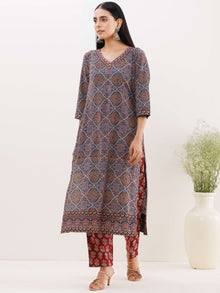 Ajrakh Neelam Kurta