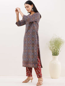 Ajrakh Neelam Kurta