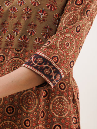 Ajrakh Samah Kurta With Pockets