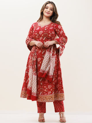 Gazal Roopa Set Of A Line Kurta Pants Dupatta