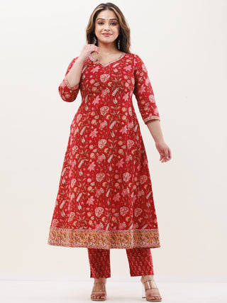 Gazal Roopa Set Of A Line Kurta Pants Dupatta