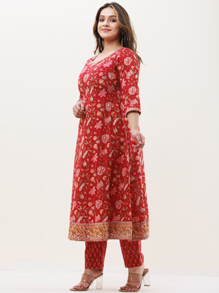 Gazal Roopa Set Of A Line Kurta Pants Dupatta