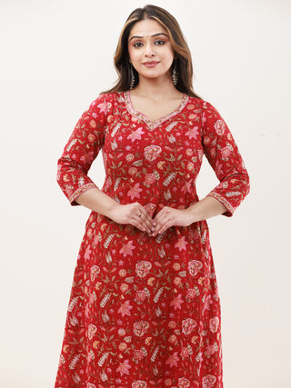 Gazal Roopa Set Of A Line Kurta Pants Dupatta