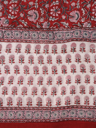 Hand Block Printed Cotton Fabric Per Meter - F001F2856