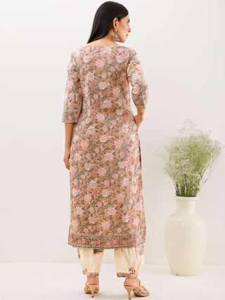 Rozana Naina Set Of Kurta Salwar Pants Dupatta