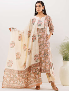 Rozana Naina Set Of Kurta Salwar Pants Dupatta
