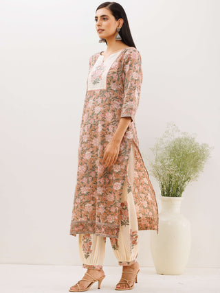 Rozana Naina Set Of Kurta Salwar Pants Dupatta