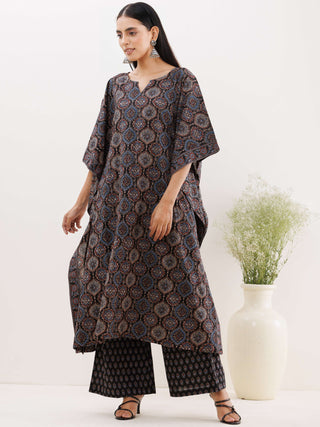 Sukoon Parizaad Ajrakh Kaftan Co-ord Set