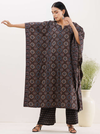 Sukoon Parizaad Ajrakh Kaftan Co-ord Set