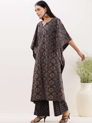 Sukoon Parizaad Ajrakh Kaftan Co-ord Set