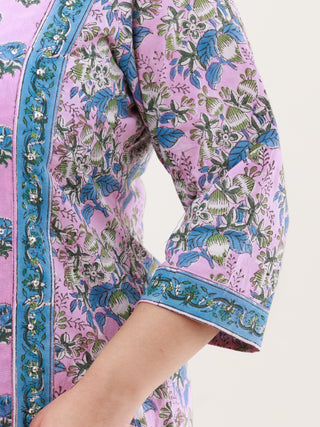 Hand Block Printed Cotton Fabric Per Meter - F001F2849
