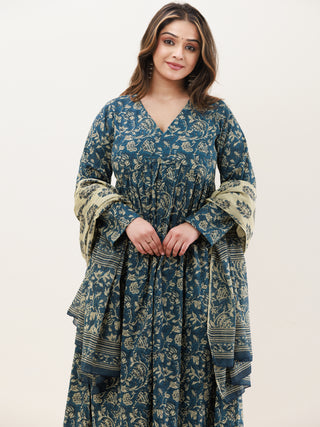 Gazal Tabu Set Of Anarkali Pants Dupatta