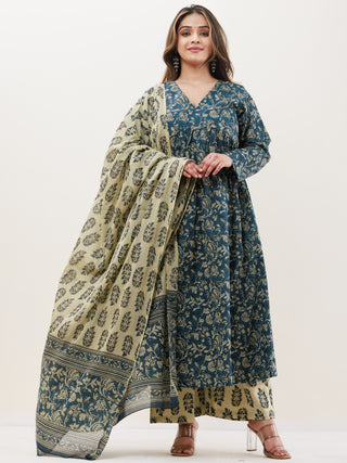 Gazal Tabu Set Of Anarkali Pants Dupatta