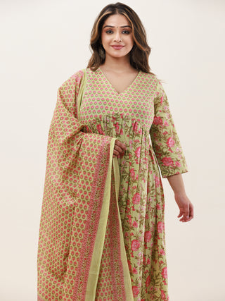 Gazal Ruksar Set Of Anarkali Pants Dupatta