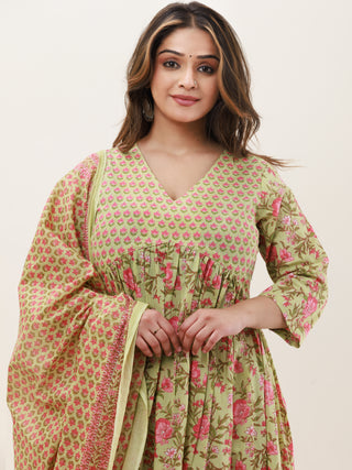 Gazal Ruksar Set Of Anarkali Pants Dupatta