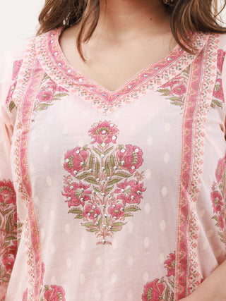 Hand Block Printed Cotton Fabric Per Meter - F001F2854