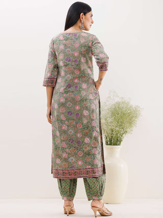 Rozana Aisha Set Of Kurta Salwar Pants Dupatta