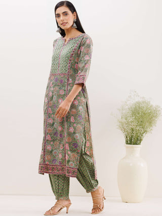 Rozana Aisha Set Of Kurta Salwar Pants Dupatta