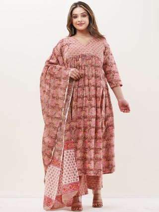 Gazal Roshini Set Of Anarkali Pants Dupatta