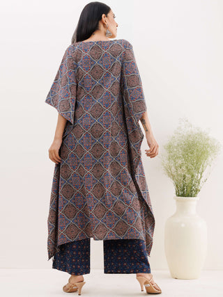 Sukoon Prerna Ajrakh Kaftan Co-ord Set