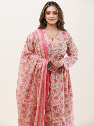 Gazal Priya Set Of Anarkali Pants Dupatta