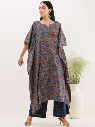 Sukoon Prerna Ajrakh Kaftan Co-ord Set