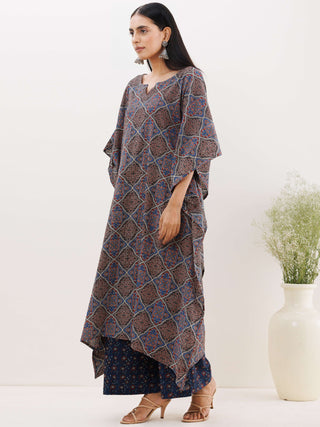 Sukoon Prerna Ajrakh Kaftan Co-ord Set