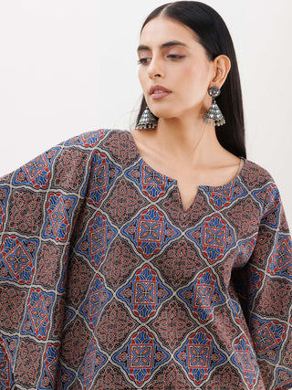 Sukoon Prerna Ajrakh Kaftan Co-ord Set