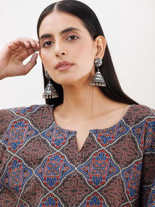 Sukoon Prerna Ajrakh Kaftan Co-ord Set