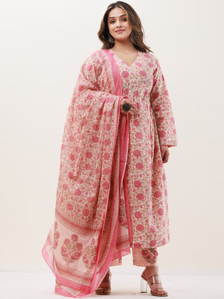 Gazal Priya Set Of Anarkali Pants Dupatta