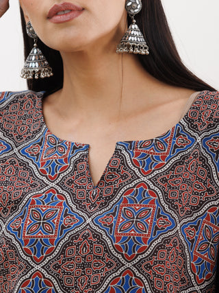 Sukoon Prerna Ajrakh Kaftan Co-ord Set