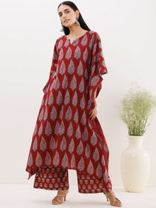 Sukoon Roheen Ajrakh Kaftan Co-ord Set