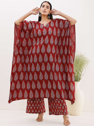 Sukoon Roheen Ajrakh Kaftan Co-ord Set