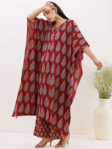 Sukoon Roheen Ajrakh Kaftan Co-ord Set