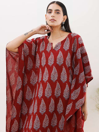 Sukoon Roheen Ajrakh Kaftan Co-ord Set