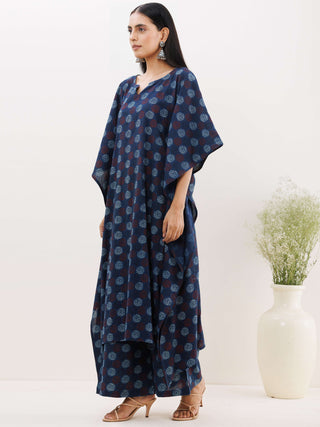 Sukoon Urja Ajrakh Kaftan Co-ord Set
