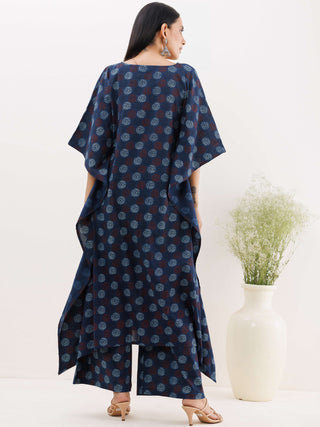 Sukoon Urja Ajrakh Kaftan Co-ord Set