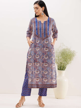 Rozana Nandini Set Of Kurta Pants Dupatta