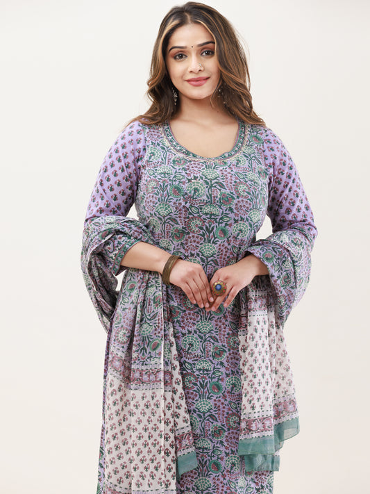 Gazal Mohak Set Of Kurta Palazzo Dupatta