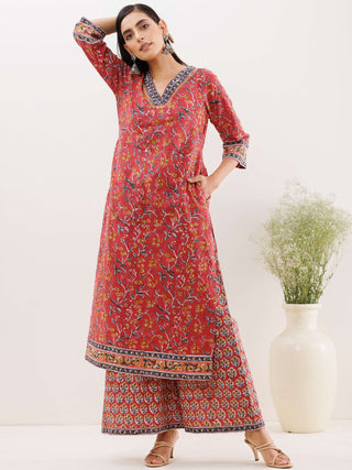 Rozana Tania Set Of Kurta Palazzo Dupatta