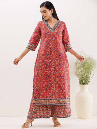 Rozana Tania Set Of Kurta Palazzo Dupatta