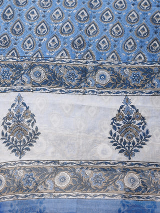 Hand Block Printed Cotton Fabric Per Meter - F001F2756