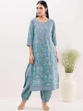 Rozana Manal Set Of Kurta Salwar Pants Dupatta