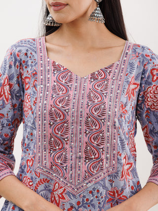 Rozana Nayab Set Of Kurta Salwar Pants Dupatta