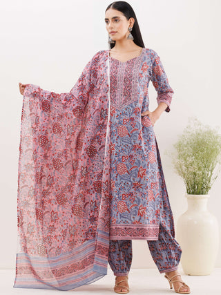 Rozana Nayab Set Of Kurta Salwar Pants Dupatta