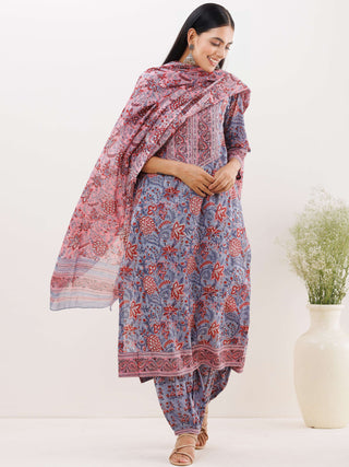 Rozana Nayab Set Of Kurta Salwar Pants Dupatta