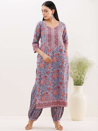 Rozana Nayab Set Of Kurta Salwar Pants Dupatta