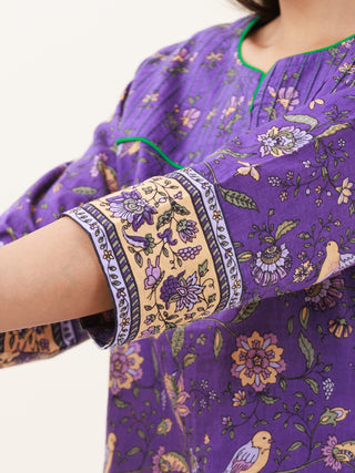 Hand Block Printed Cotton Fabric Per Meter - F001F2877