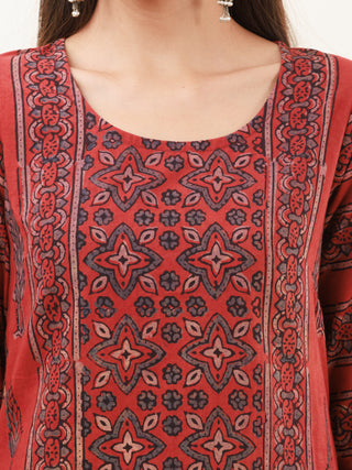 Hand Block Printed Cotton Fabric Per Meter - F001F2895