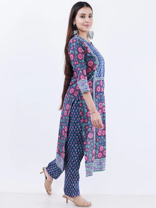Roz Sohni Set Of Kurta Pants Kota Doria Dupatta